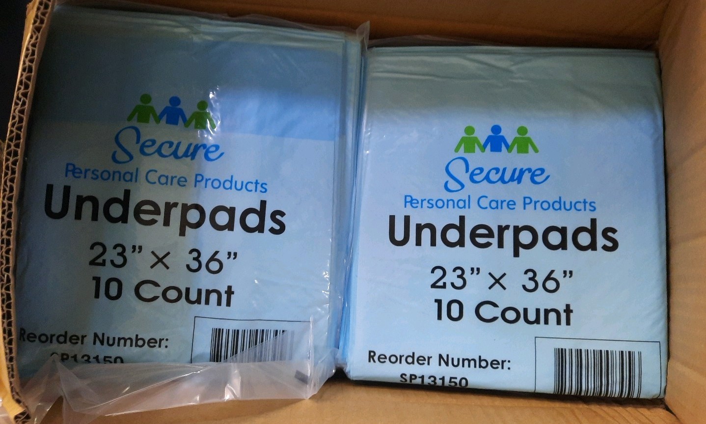 Secure Personal Care Products Underpads 23″×36″ 10 Per Pack [14 Packs=140 Total]