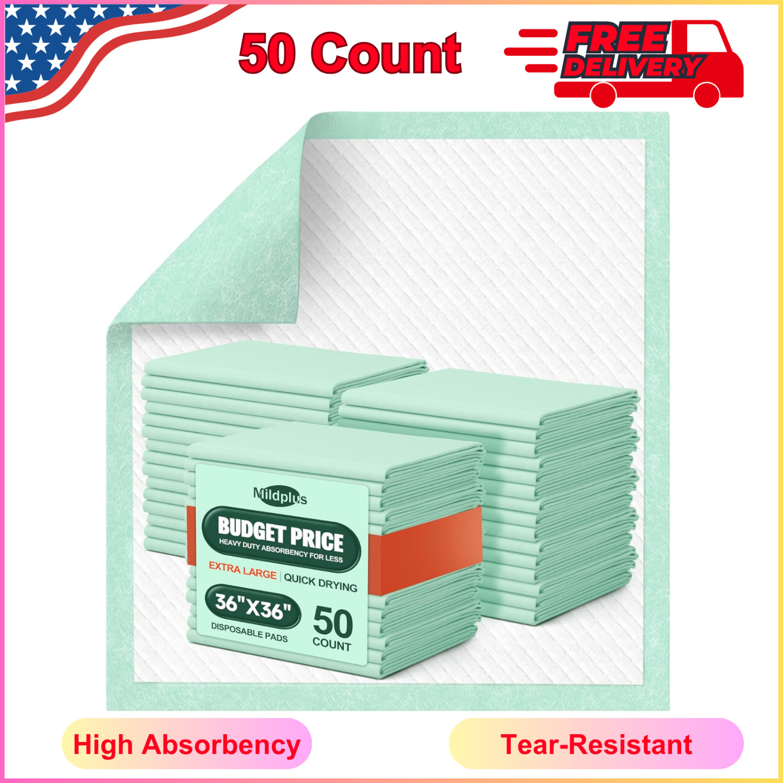 Disposable Bed Pads 36”x36” Heavy Duty Underpads Extra Large Incontinence Pads