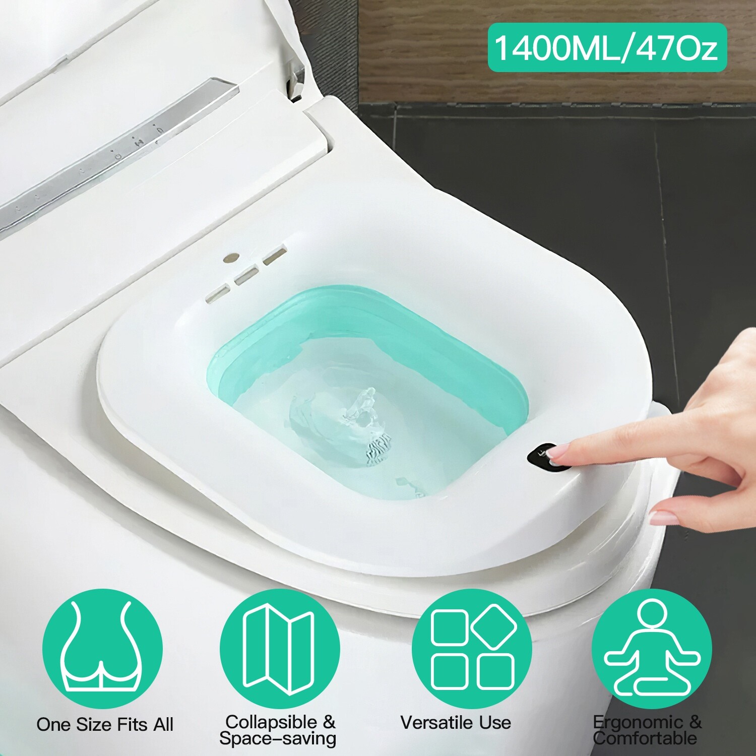 Sitz Bath Tub Basin Electric Folding Bathroom Portable for Postpartum Cleaning