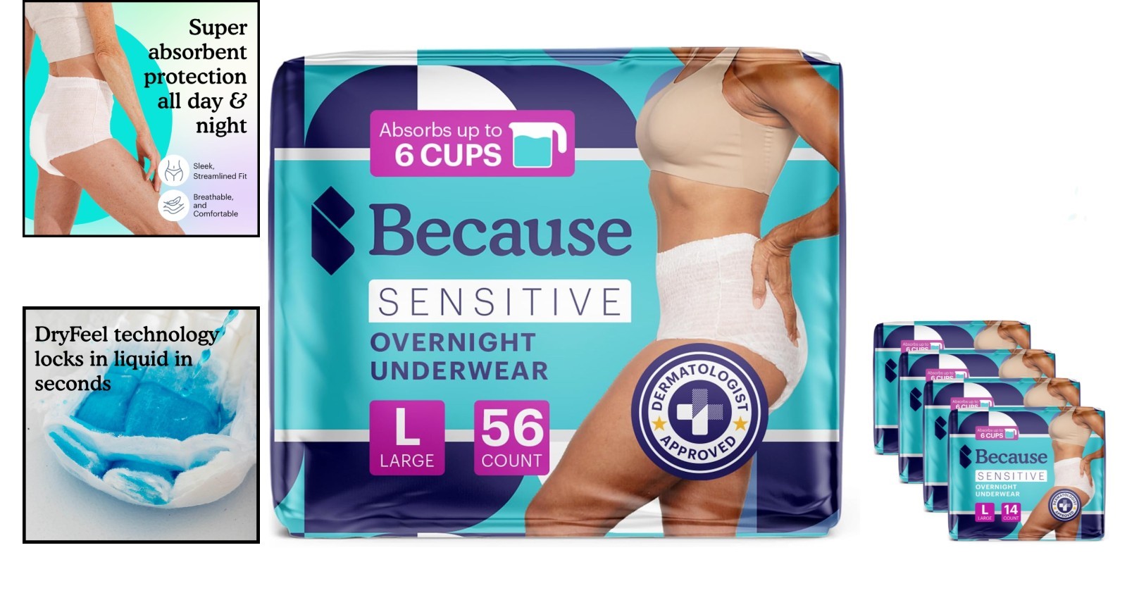 Comfortable Overnight Incontinence Briefs for Women – Ideal for Sensitive Skin