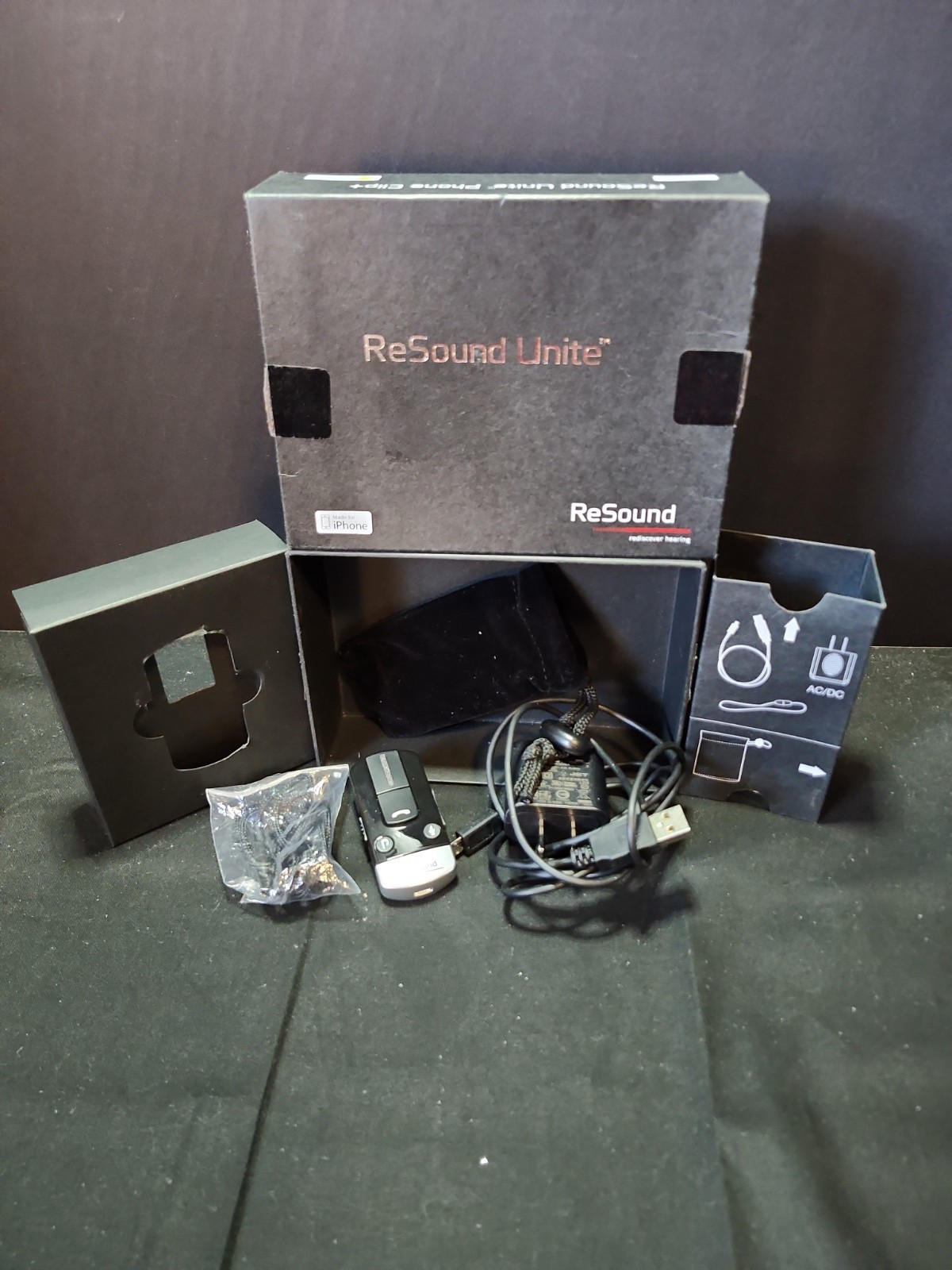 ReSound Unite Phone Clip+ Plus Bluetooth Streamer Hearing Aid Accessory Kit