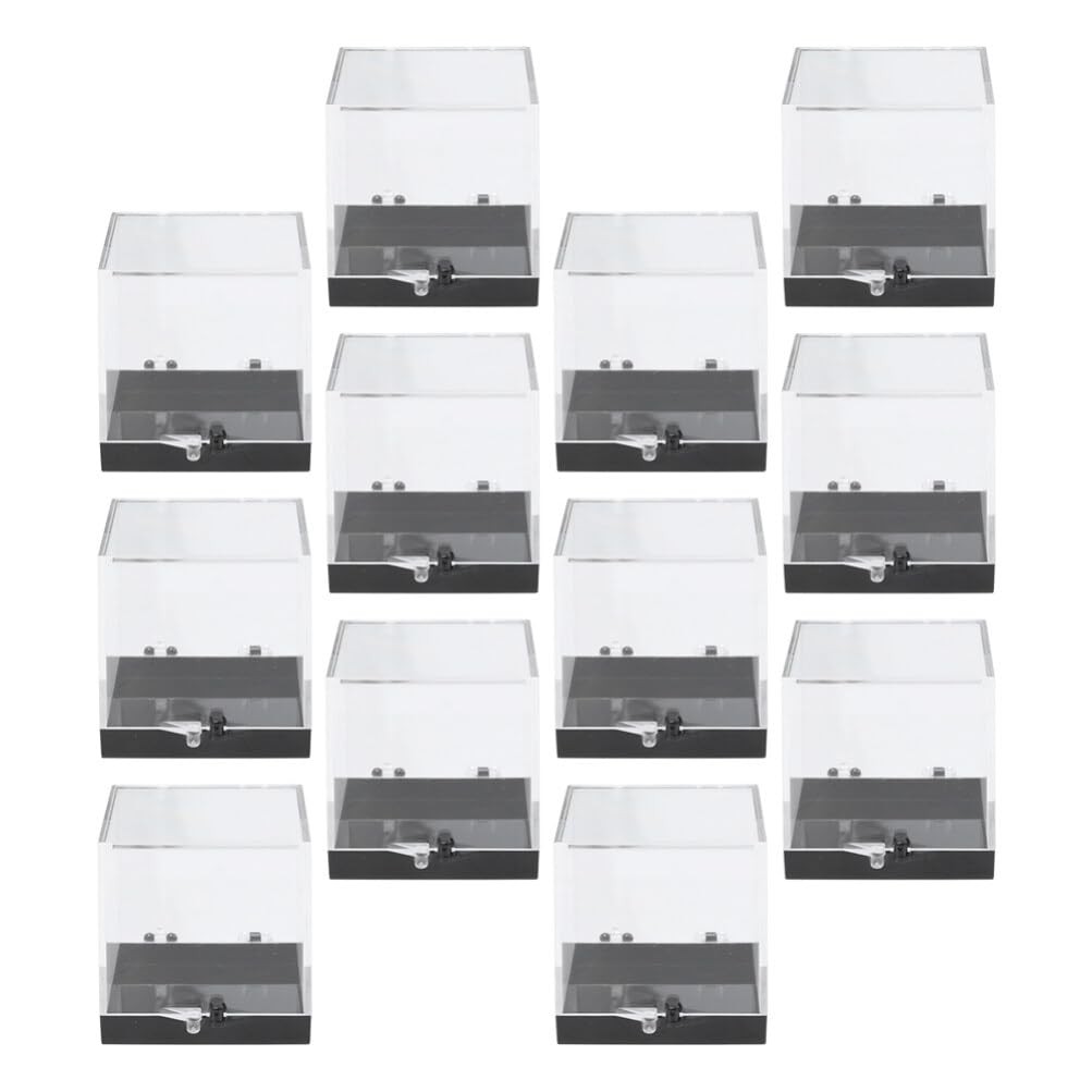 DOITOOL 12 Pack Mineral Specimen Storage Boxes Clear Plastic Specimen Display…