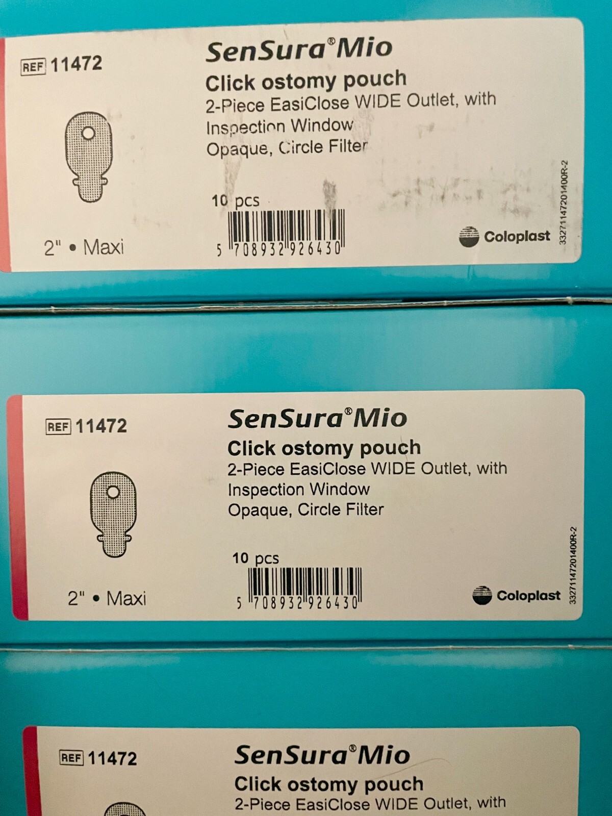 SenSura Mio Click Ostomy Pouch, 2-Piece EasiClose Wide Outlet – 10ct 11472 NEW