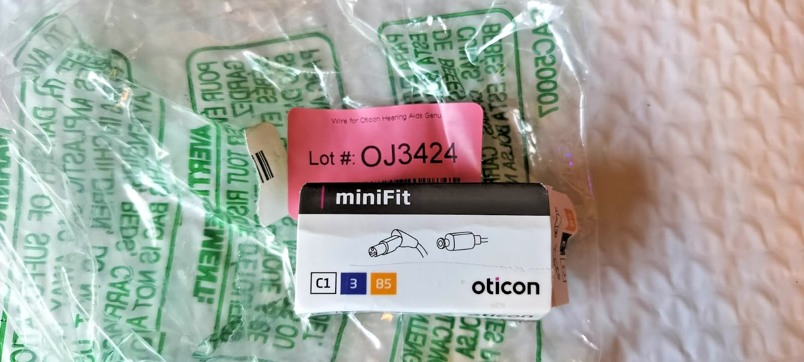 Genuine OEM Wire for Oticon Hearing Aids, Type 85, Size 3, Side Left (Blue)