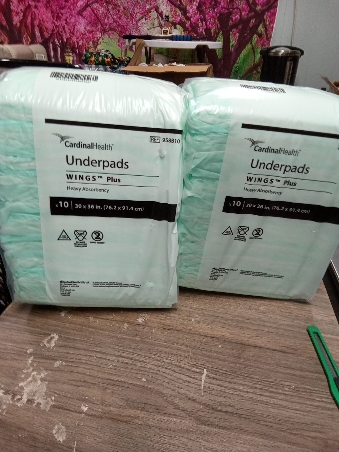 2 Pk, Underpads, Wings Plus, 30″ x 36″ 10 Ct Each 769 Dt