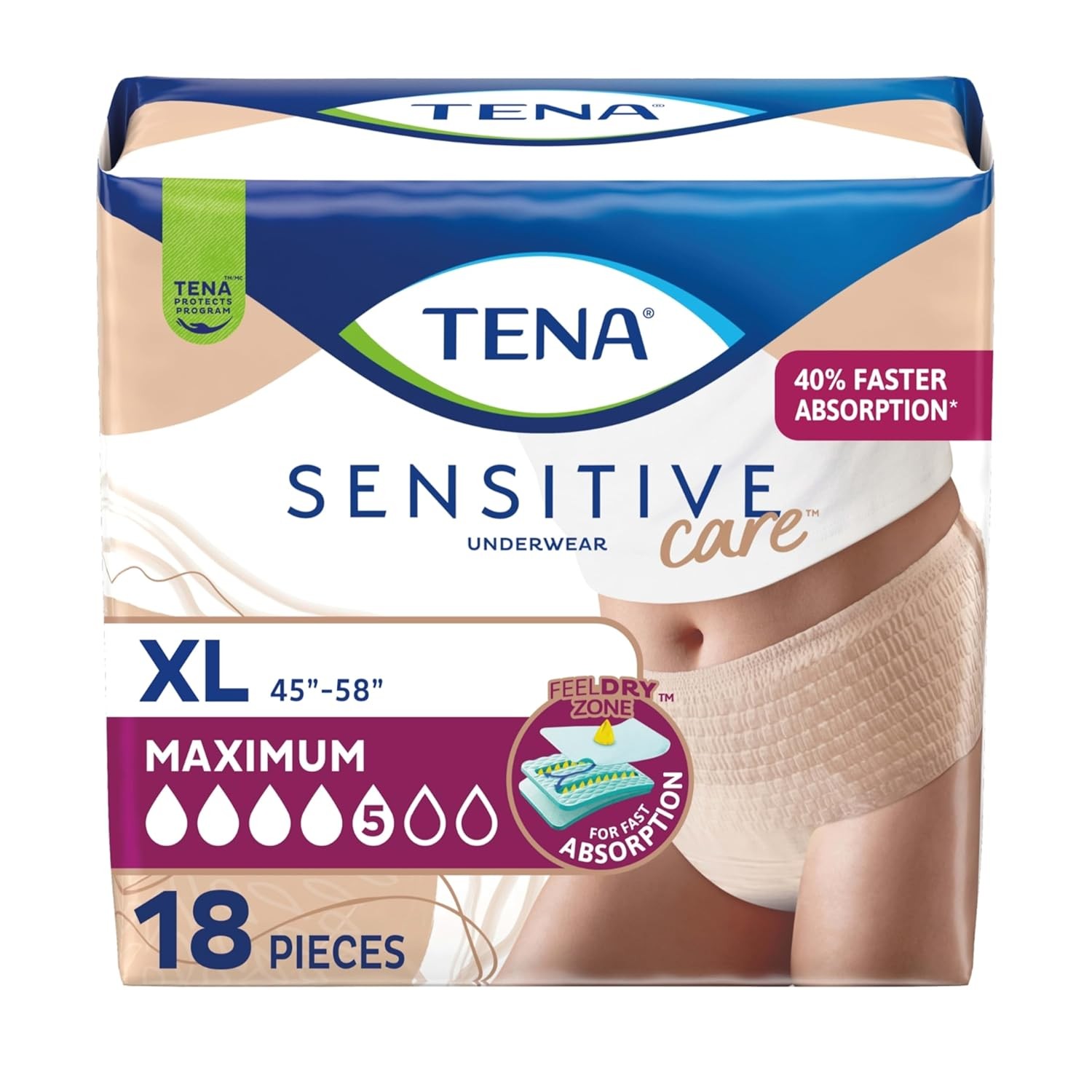 Tena Sensitive Care Women’s Adult Diapers Maximum Absorbency Postpartum