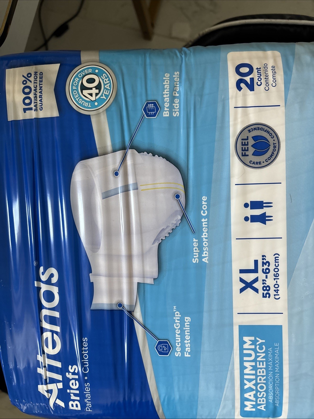 Attends Briefs XL Maxium Absorbency 20 Ct