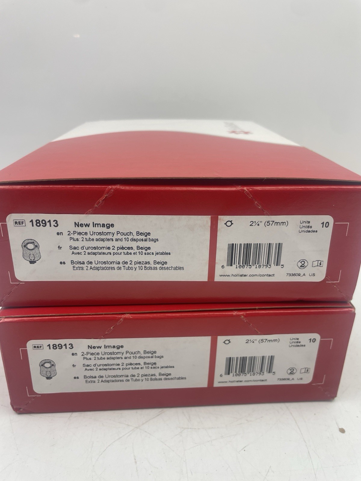 ⭐ 2 Boxes Hollister 18913 New Image Drainable Pouches 2 1/4″ Flange Lot – NEW ⭐