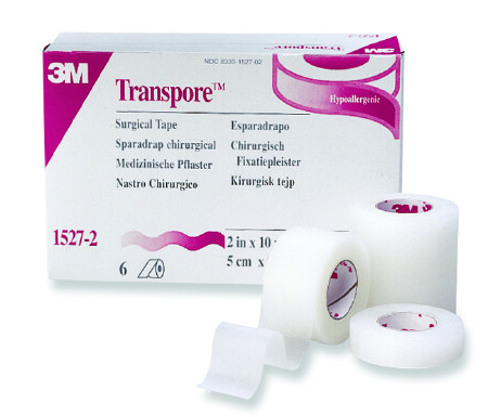 3M Transpore Water Resistant Plastic 2”x10Yds Medical Tape #1527-2 2/Pack