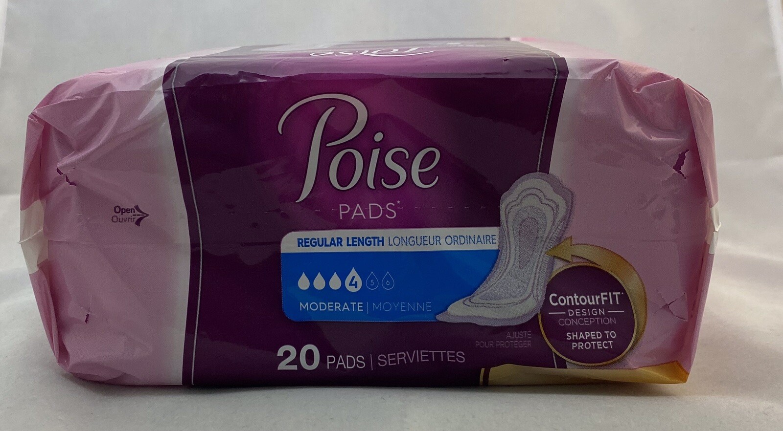 2x Poise Incontinence Pads Regular Length Level 4 Absorbency (40 Total Pads)
