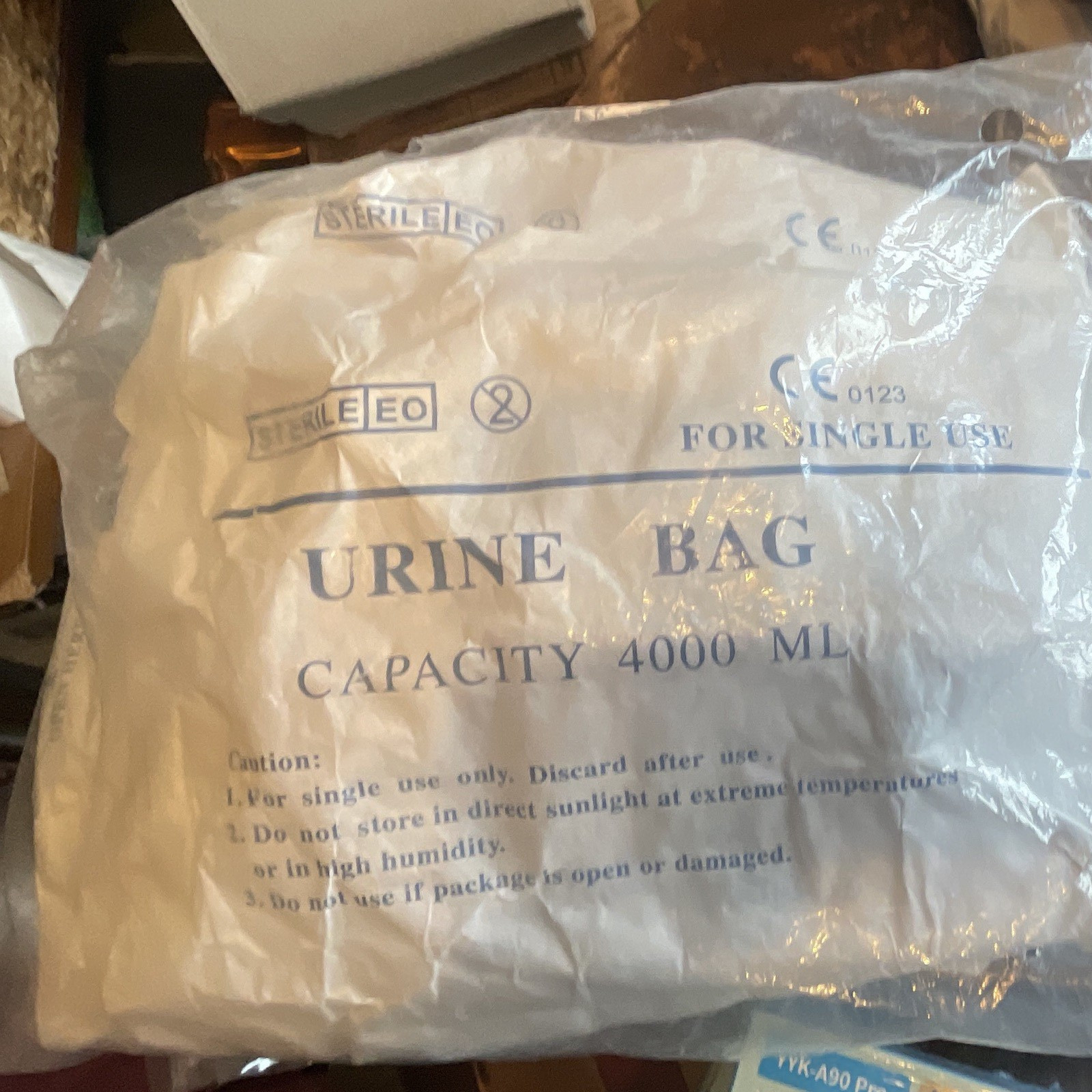 Rileleo Urine Bag Disposable 400 mL Clear Plastic Regular Absorbency