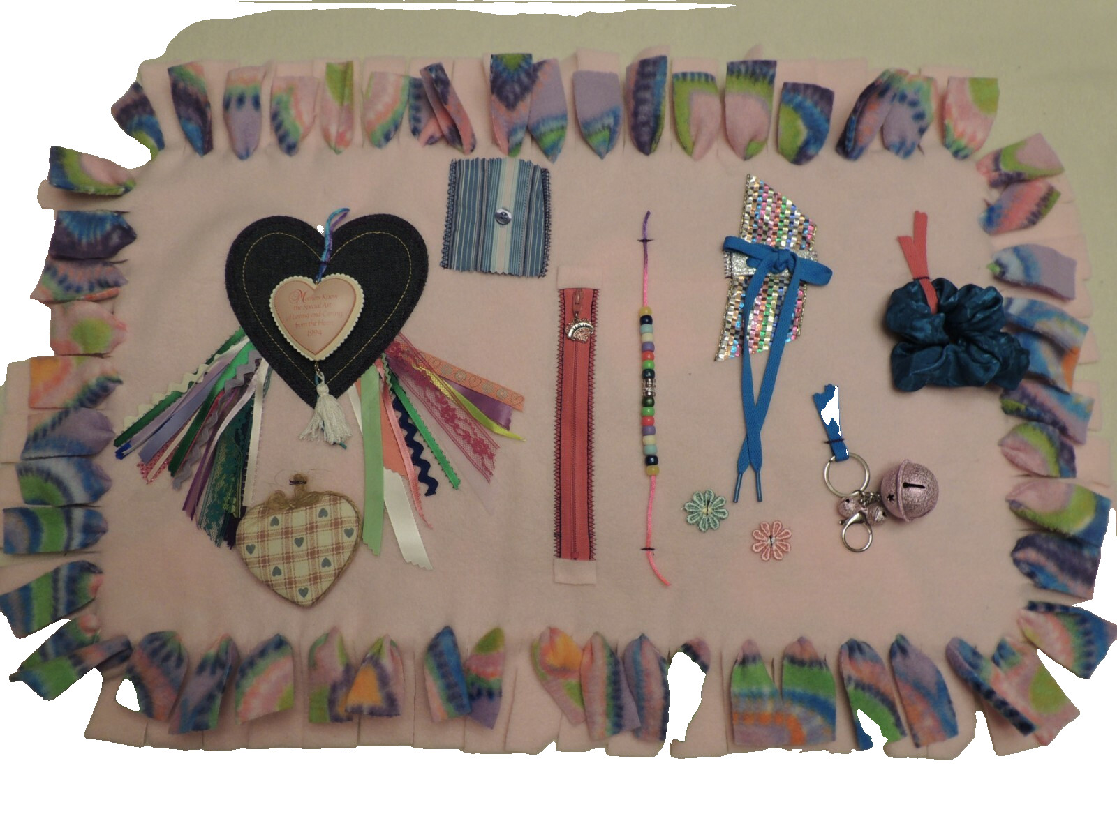 Handcrafted Fleece Fidget Activity Mat for Dementia Patients
