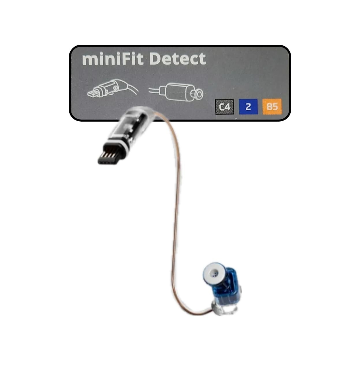 MiniFit Receiver Wire Type 85 Size 2 Left (Blue) for Oticon & Bernafone Hearing