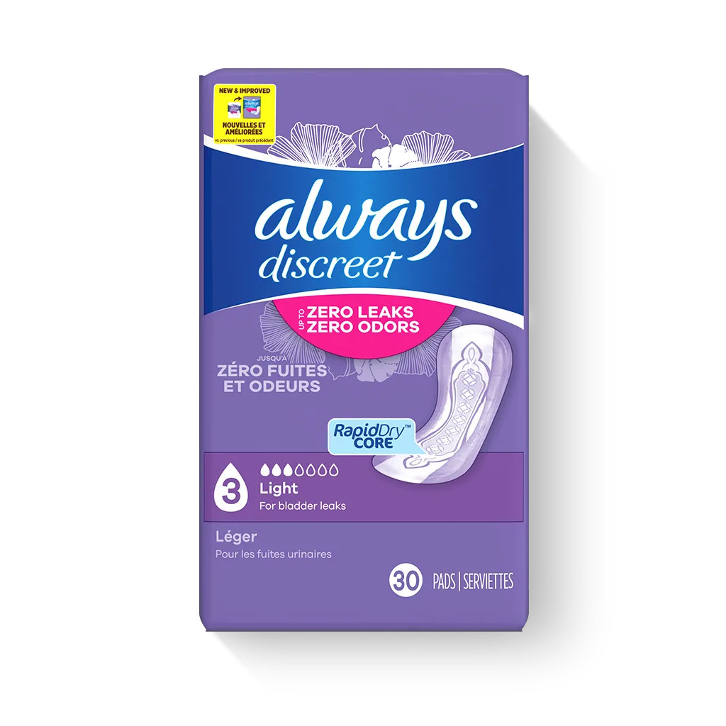 Always Discreet Light Pads, 3 Drops