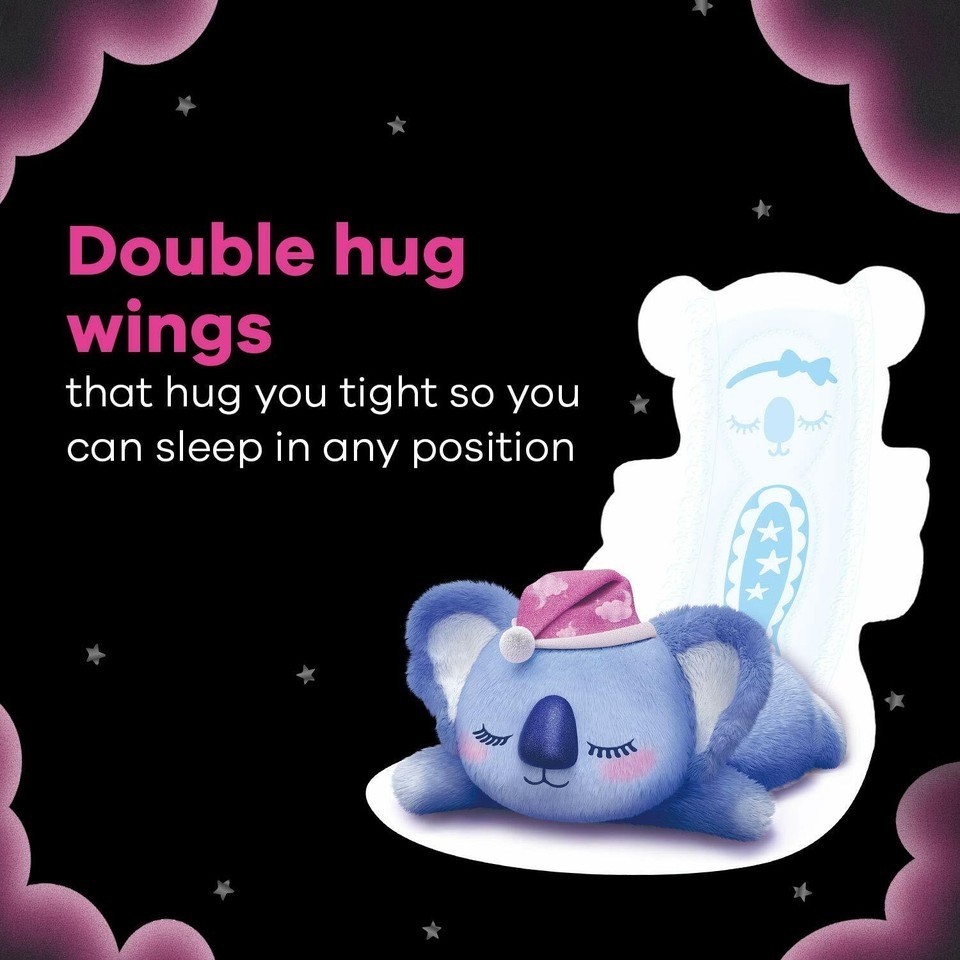 Whisper Bindazzz Nights Koala Soft Sanitary Pads, XXL+ 10 Napkins/ Free Shipping