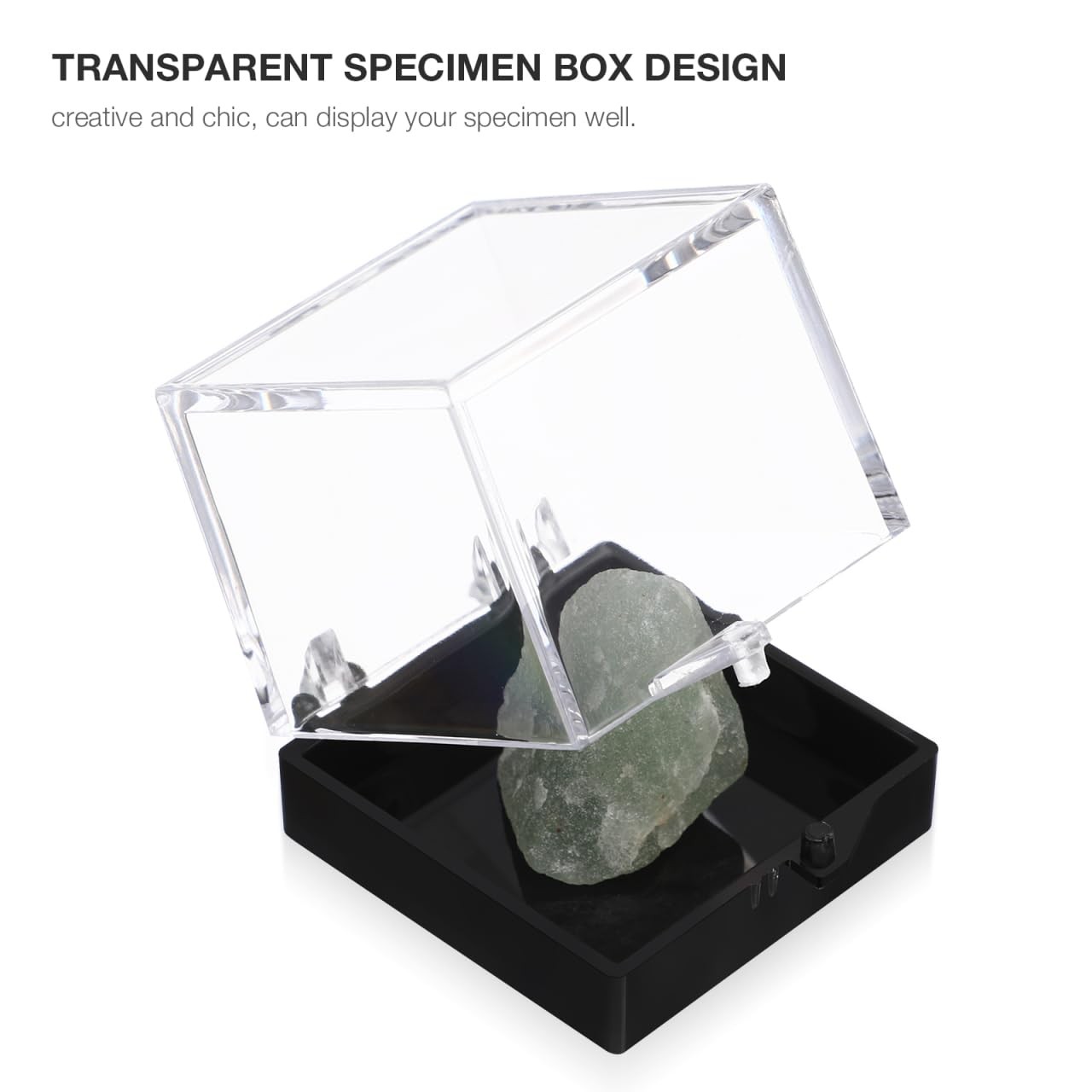 12Pcs Clear Plastic Mineral Specimen Storage Boxes with Lids Square 1.37 Inch…