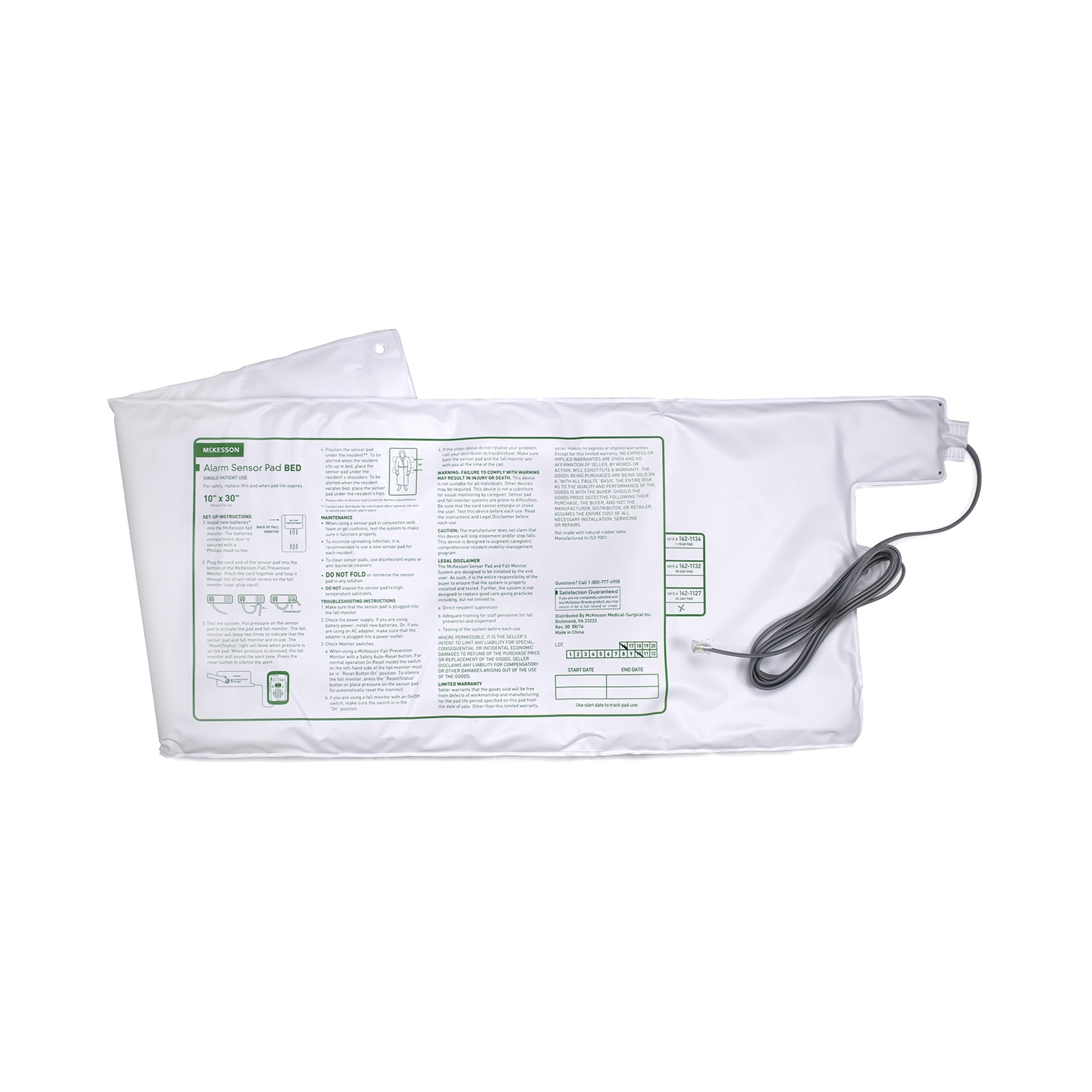 McKesson Alarm Sensor Pad 10 x 30″ 1 Each 162-1127