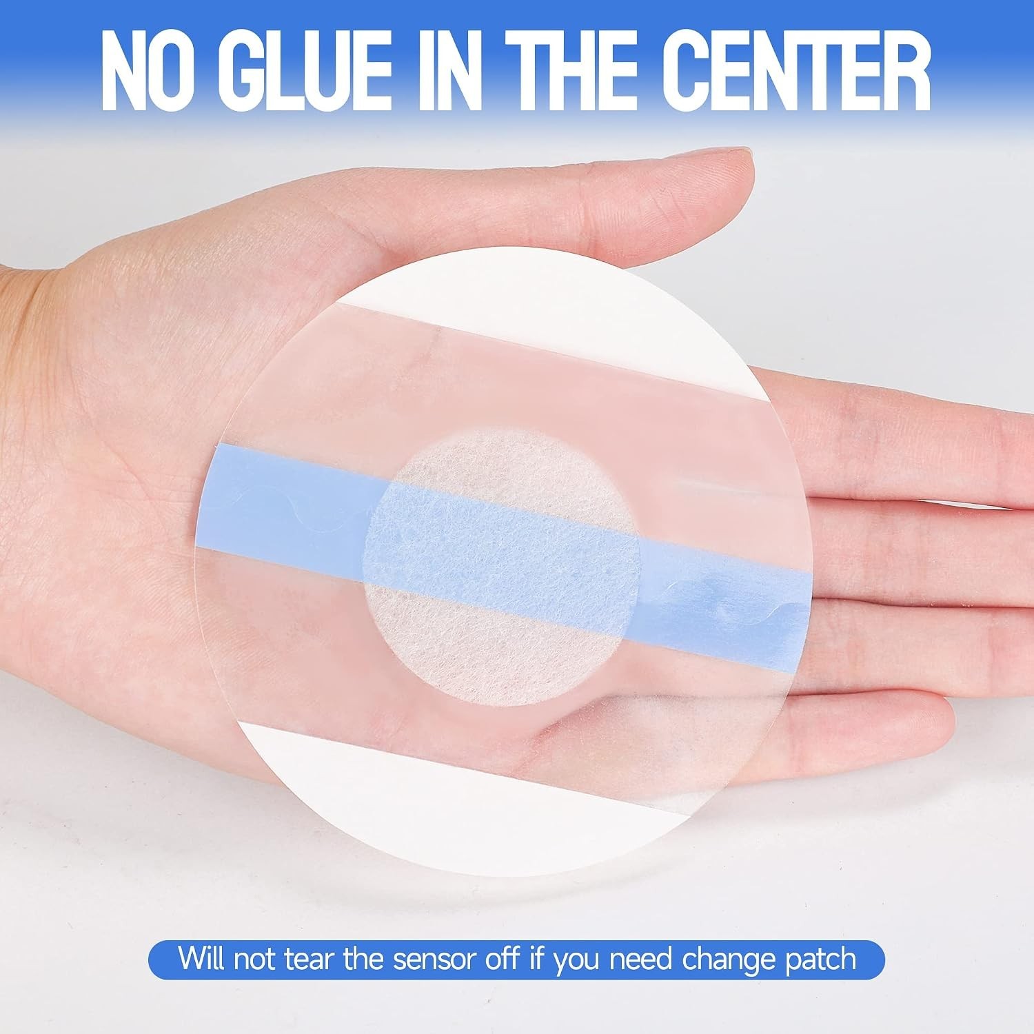 Transparent CGM Tape – 60 Waterproof Patches for Libre 3 with Strong Adhesive