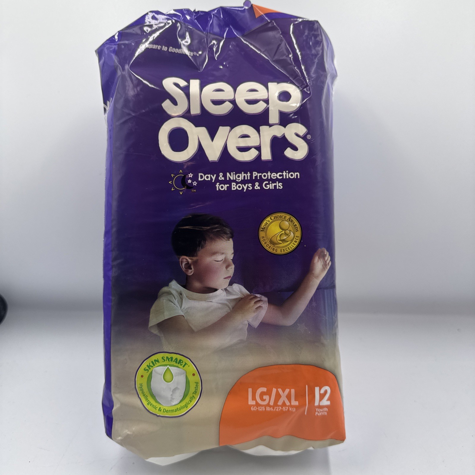 Sleep Overs Day & Nite Protection for Boys & Girls Size L-XL Pack of 12 Sealed