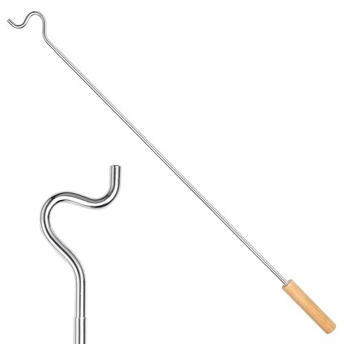 Adjustable Closet Reacher Pole with Hook – 2.75-5ft Heavy Duty Steel Hanger for