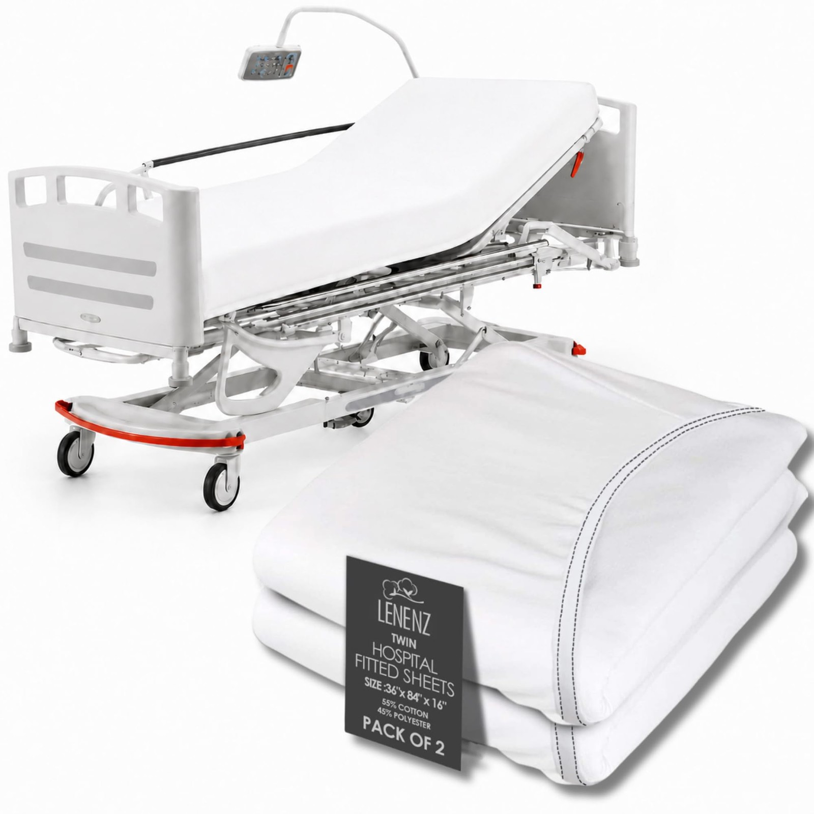 2 PCS Hospital Bed Sheet Soft Jersey Twin Knitted Fitted Sheets 36x84x16 Inch