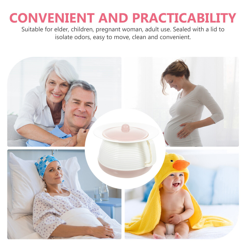 Household Handheld Chamber Pot Fashion Child Elder Spittoon with Cover