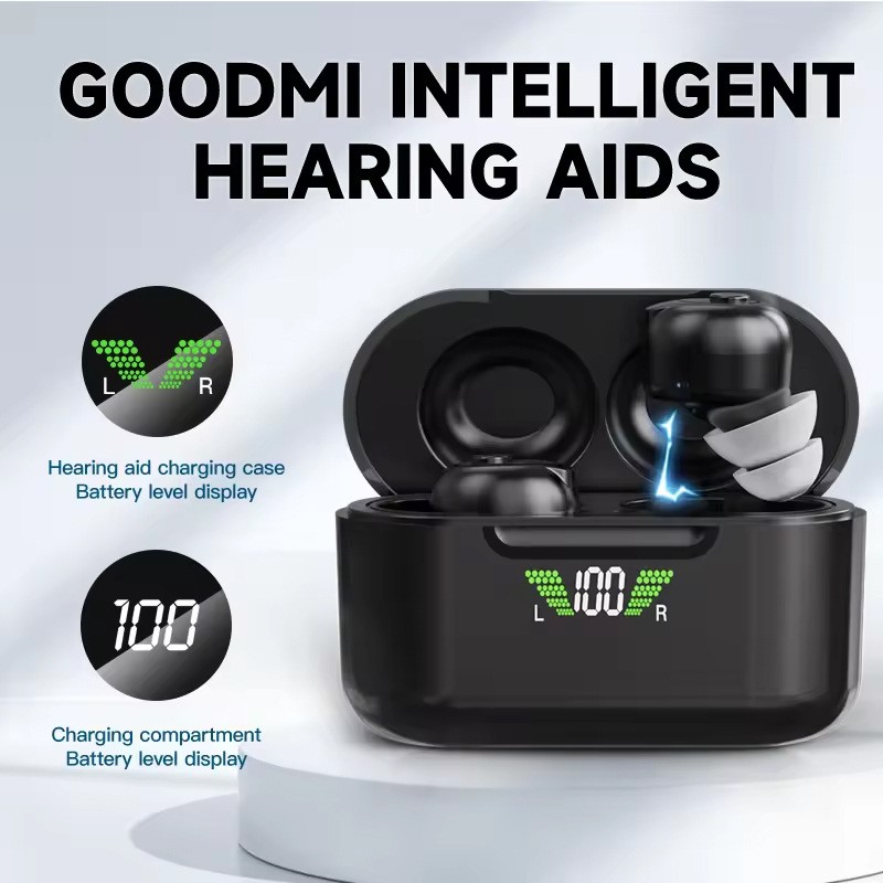1 Pair Bluetooth Rechargeable 16-channel Digital Noise Cancelling Hearing Aids