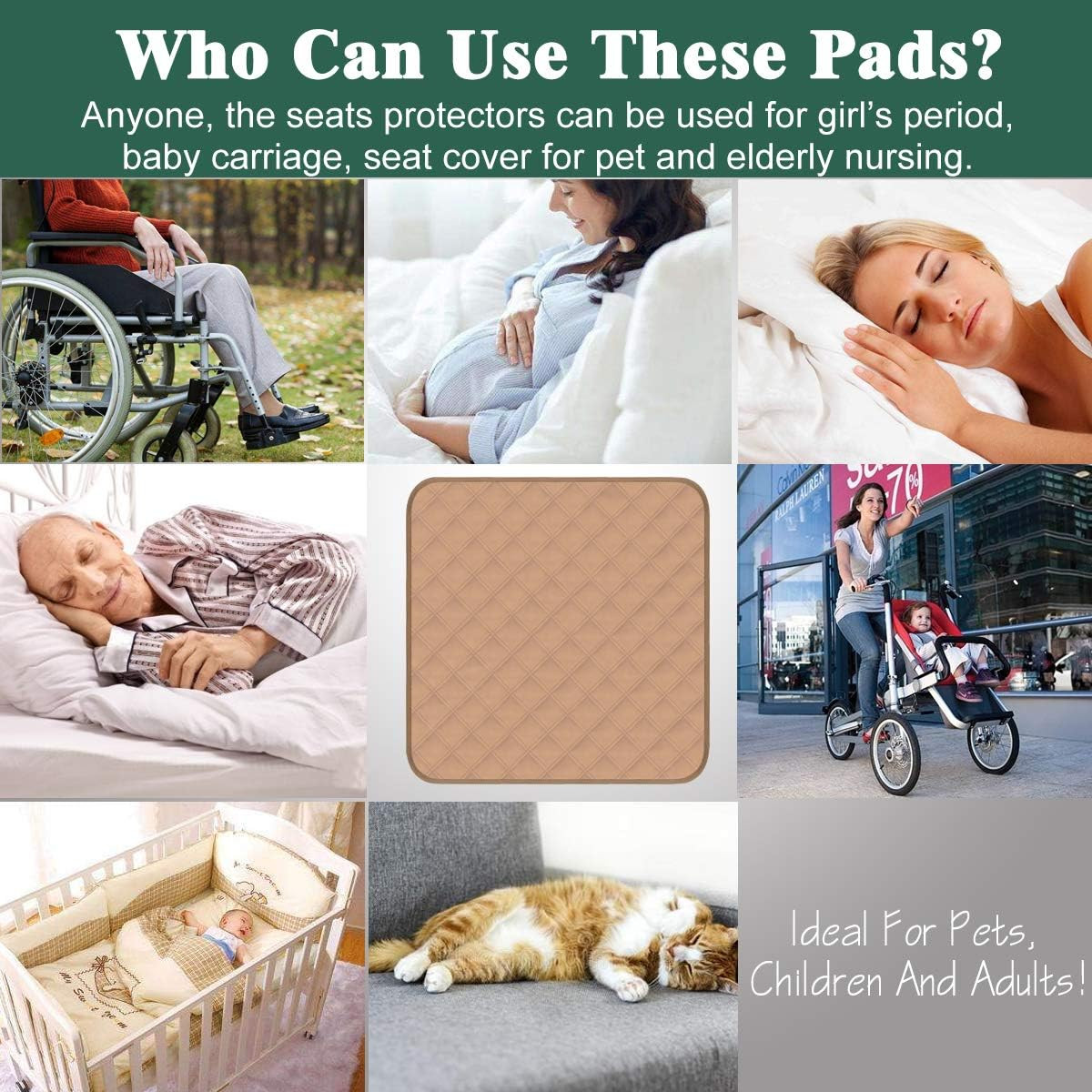 Waterproof Chair Pads for Incontinence 2Pcs Resuable Washable Seat Protector …