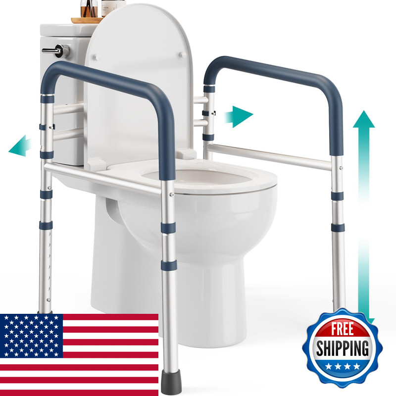 Pelegon Toilet Safety Rails 350 Lb – Adjustable Toilet Safety Frame Rails