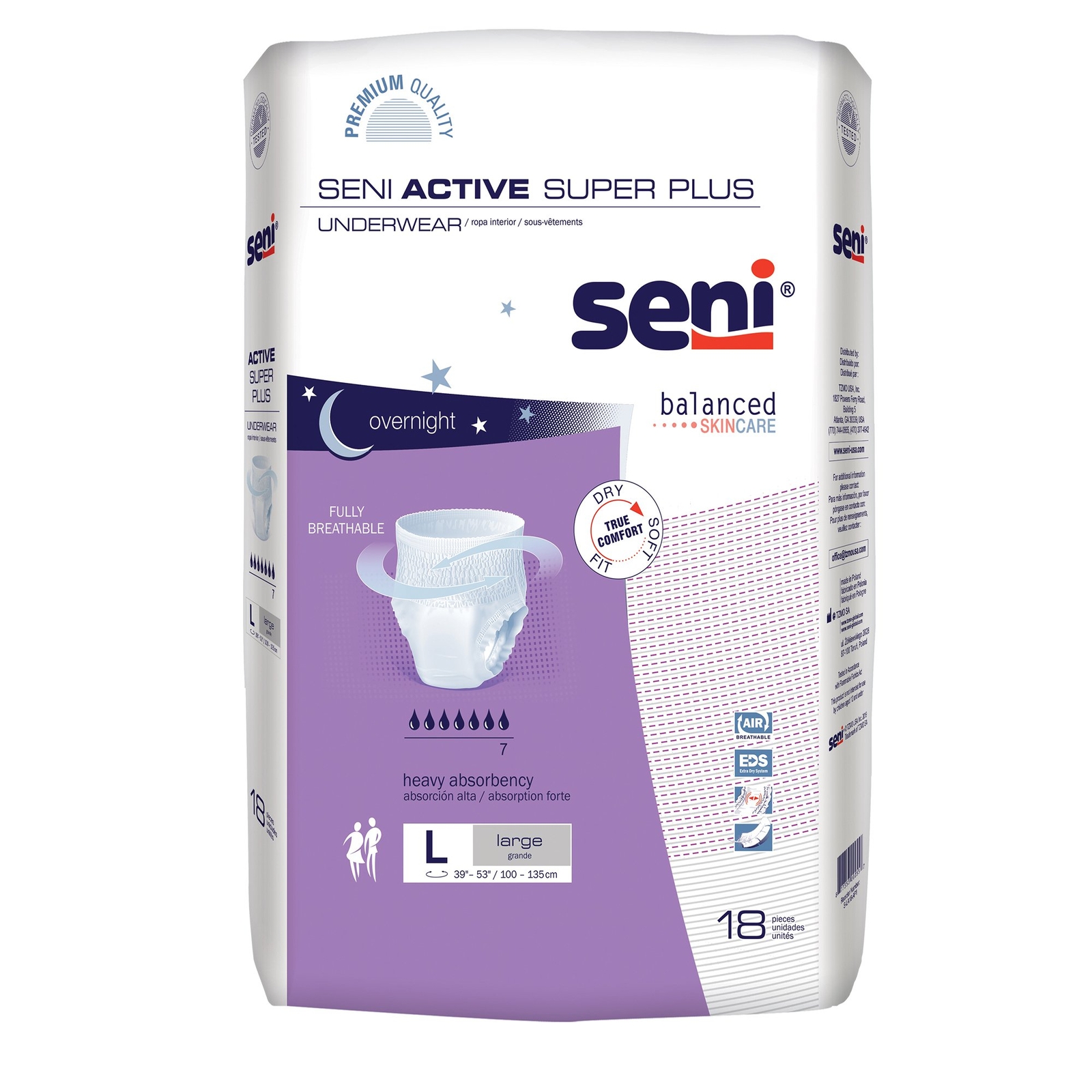 Seni Disposable Underwear Large Heavy 36 Ct