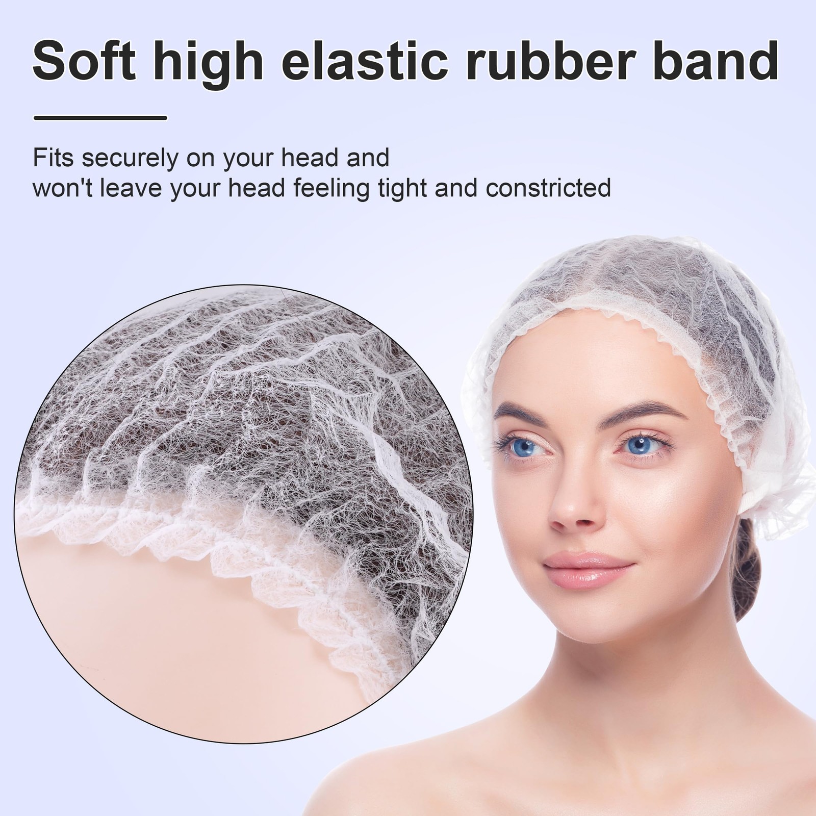 120 Pcs Disposable Bouffant Caps 21 Inch Polypropylene Non-Woven Hair Nets White