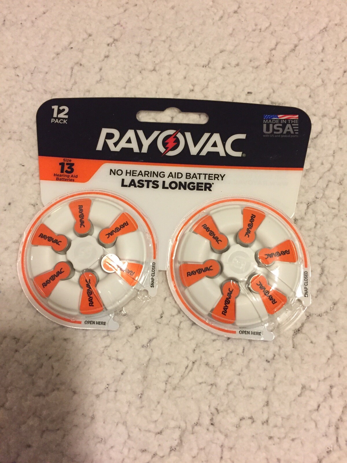 RAYOVAC Size 13 Hearing Aid Battery pack of 12 BATTERIES, Exp. June 2023