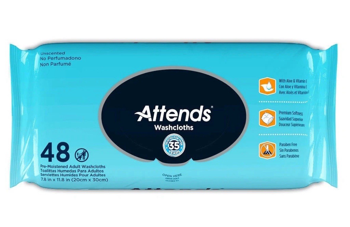 Attends Unscented Washcloths