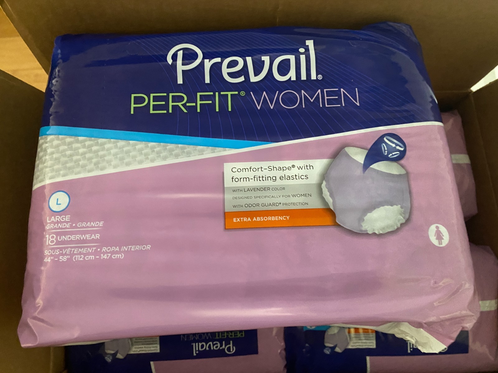 PREVAIL PER-FIT Extra Absorbency LARGE 44″-58″ UNDERWEAR 4 pack – 72 ct PFW-513
