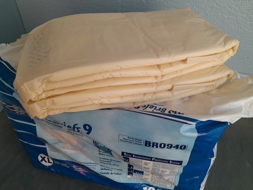 4 Diaper Sample of ATTENDS XL Plastic Backed Briefs BRO940 VINTAGE PERMA-DRY XL