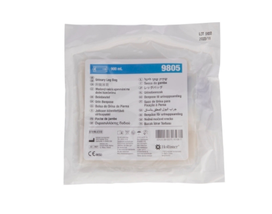 Hollister Urinary Leg Bag, Anti-Reflux Valve, 900 mL, Vinyl, Box of 10 – NEW