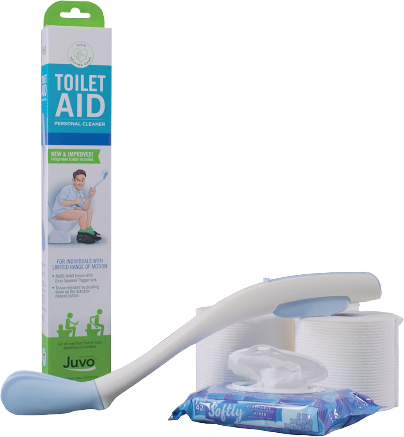 Juvo Toilet Aid – Personal Bottom Wiping Tool, Bathroom Mobility Aid for Disable