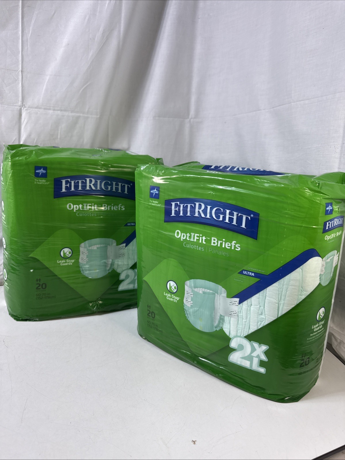 Medline FitRight OptiFit Ultra Briefs 2XL 60″-” Incontinence 20ct FIT222XL