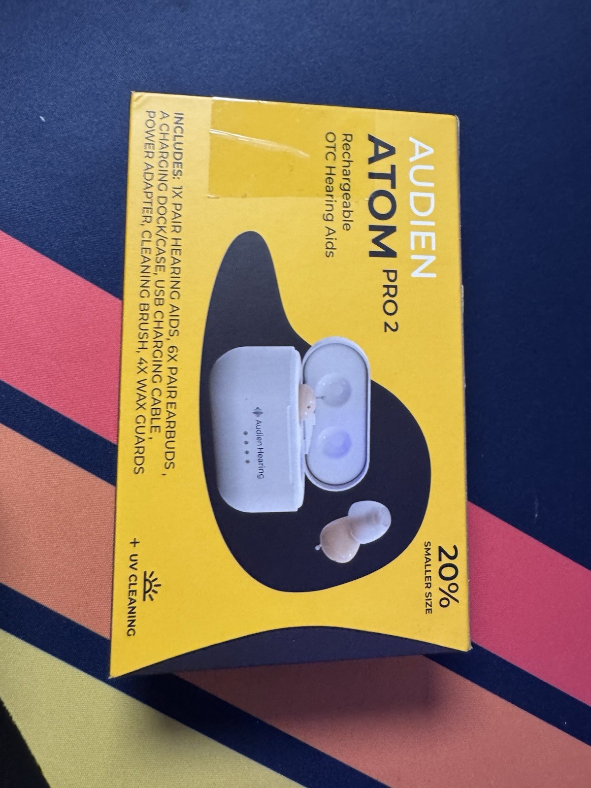 Audien Hearing ATOM PRO 2 Wireless Rechargeable OTC Hearing Aids, Premium