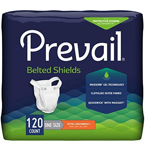 Prevail Belted Shields Unisex Extra Absorbency 120 Count Disposable
