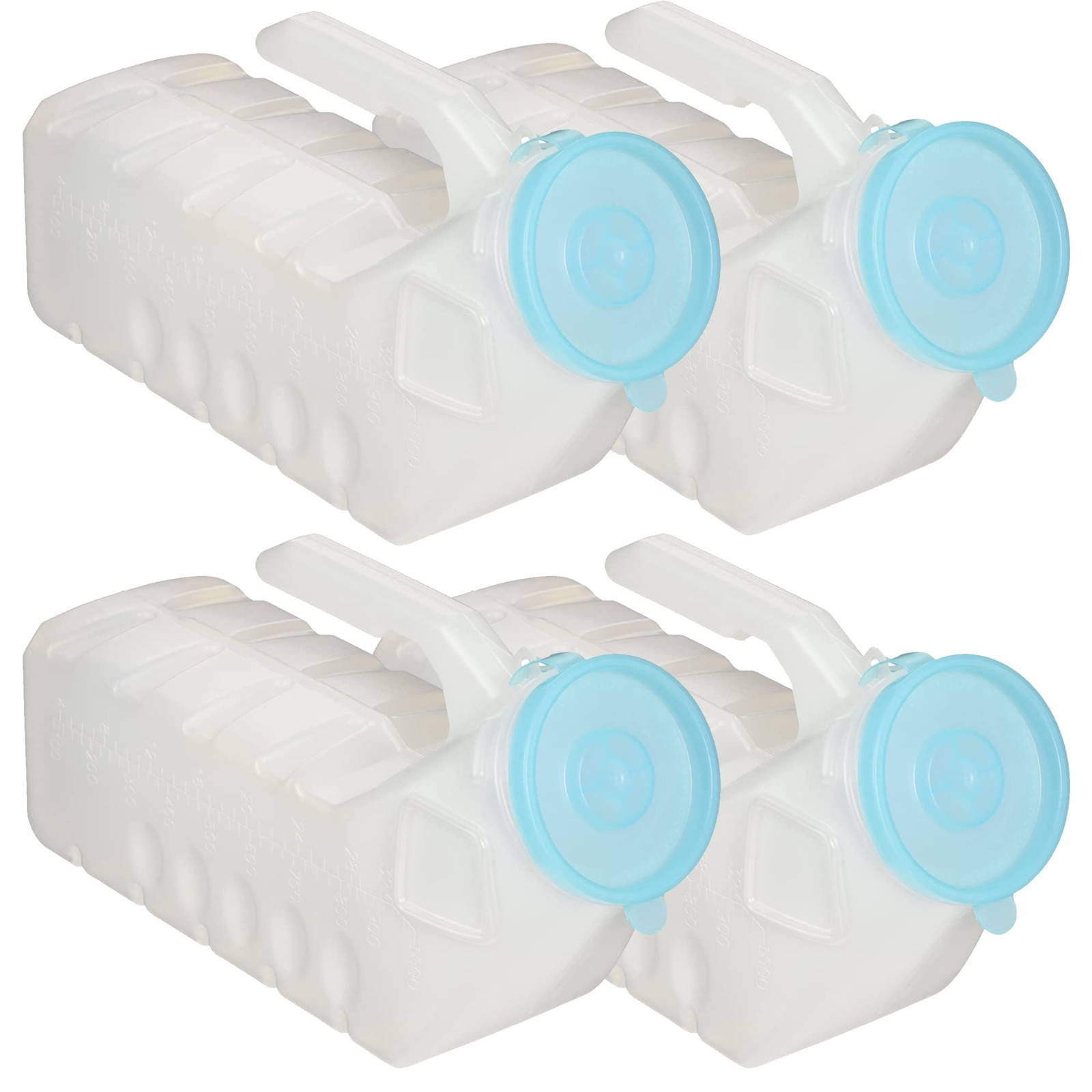 1000ml Glow in the Dark Male Urinals – Spill Proof Portable Pee Bottles (4 Pack)