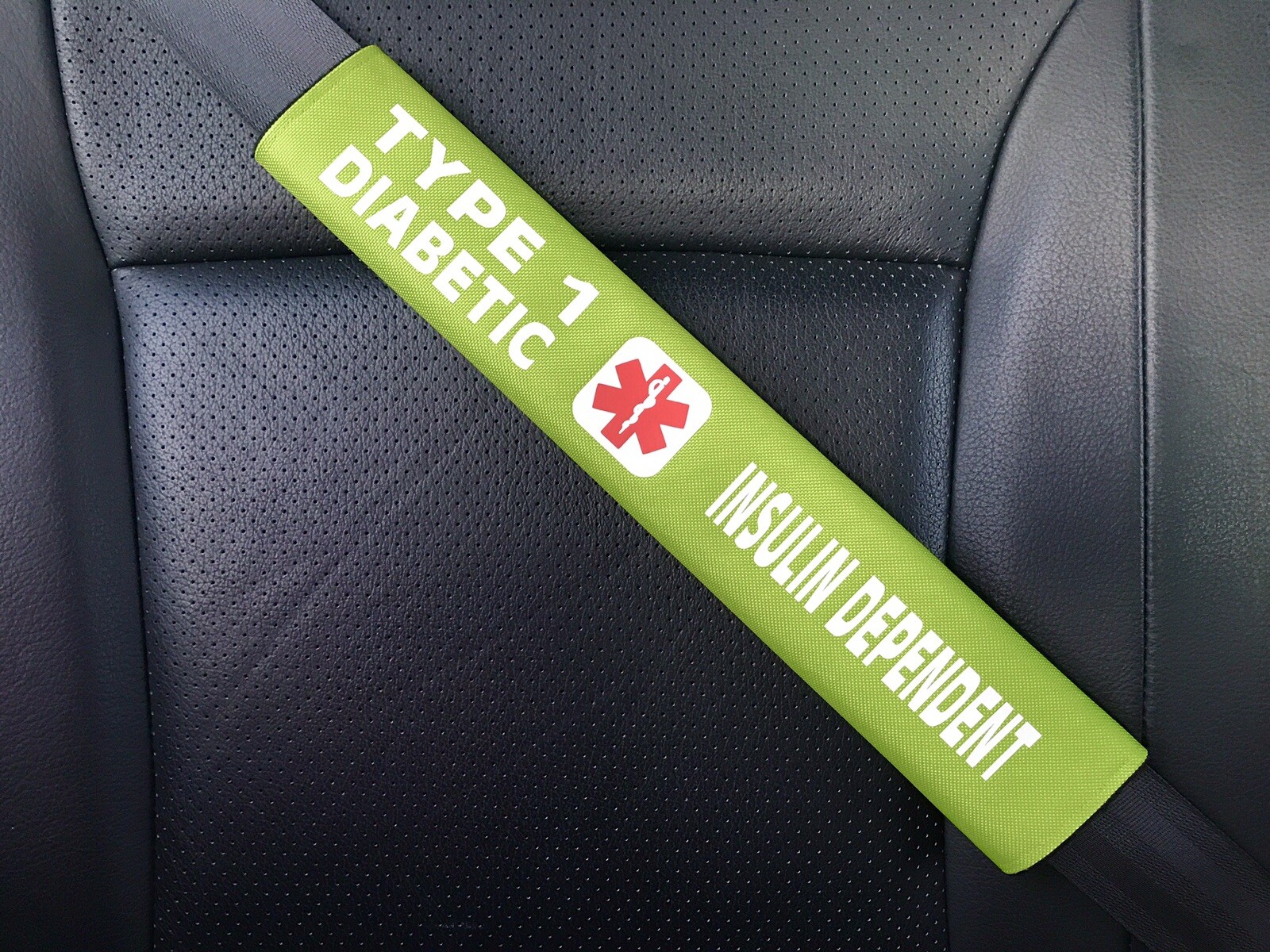 Type 1 Diabetic – Insulin Dependent- Medical Alert Seat Belt Cover