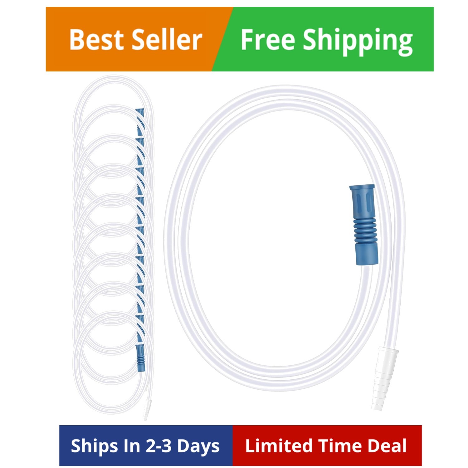10 Pack 40″ Leg Bag Extension Tubing – Flexible and Kink-Resistant Urinary Col