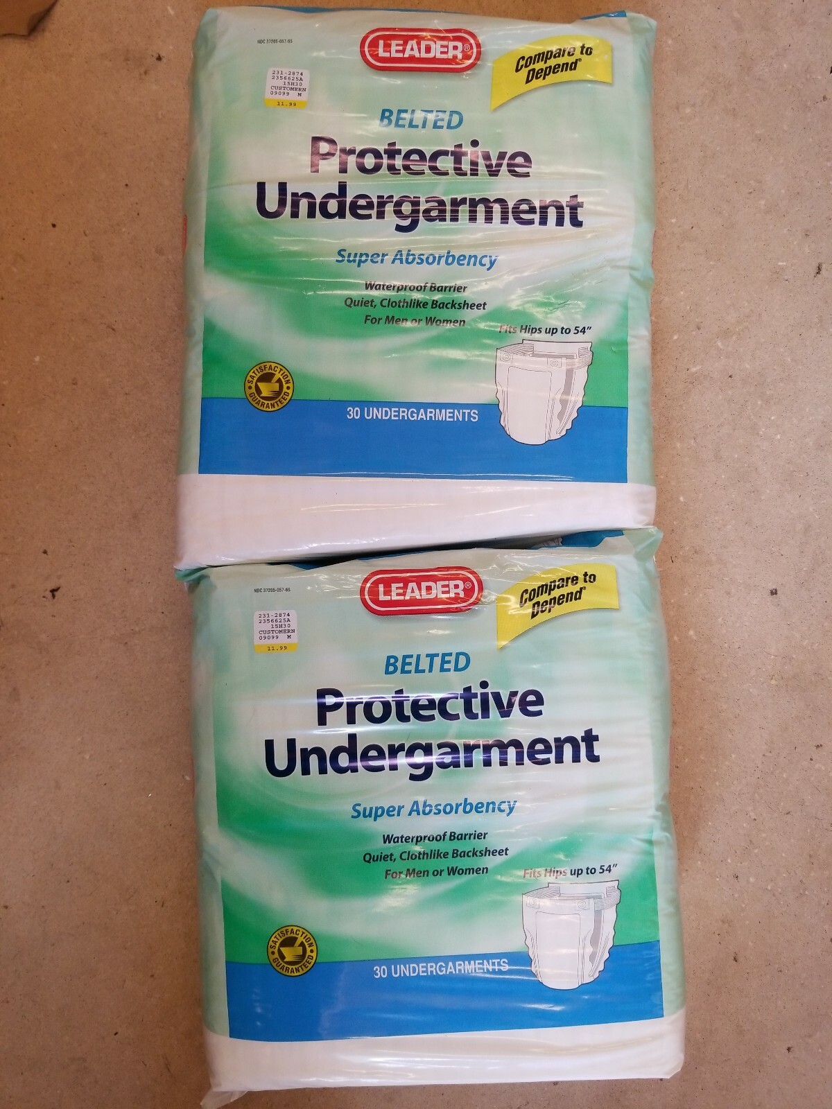 Leader Protective Undergarment, Belted, Fits Hips Up To 54″