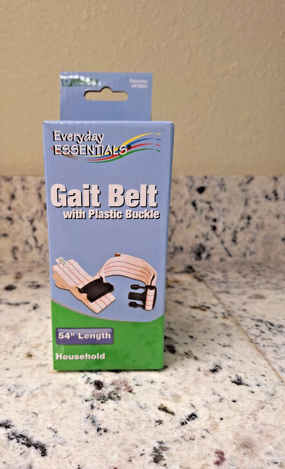Everyday Essentials Gait Belt with Plastic Buckle 54” Length Household