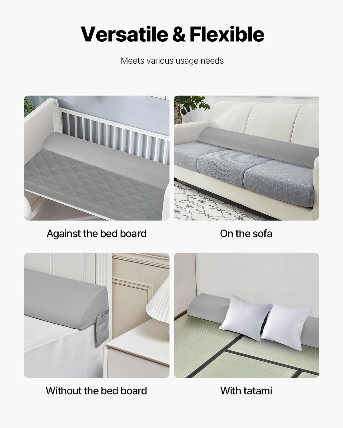 Vevor Bed Wedge Pillow For Headboard King Size 72X10X6 Bed Gap Filler Fill 0-7