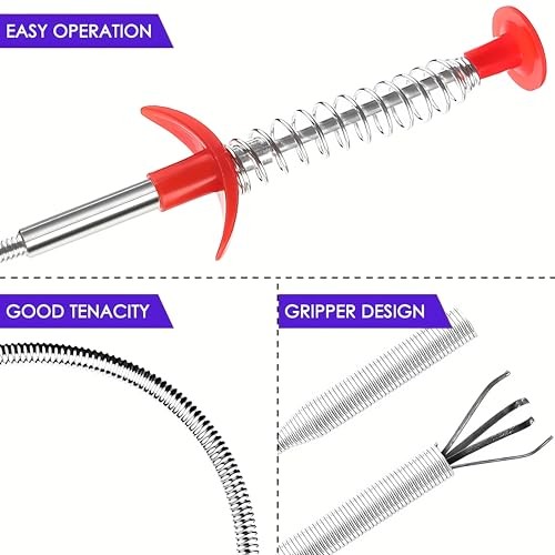 Drain Snake, Drain Clog Remover – Gutter Cleaning Tools Drain Cleaner 79 Inch