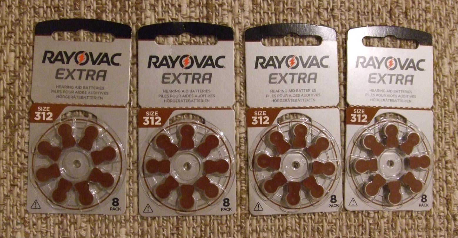 32 Rayovac Hearing Aid Batteries #312 NEW (4x 8 pack) dated 03/2029
