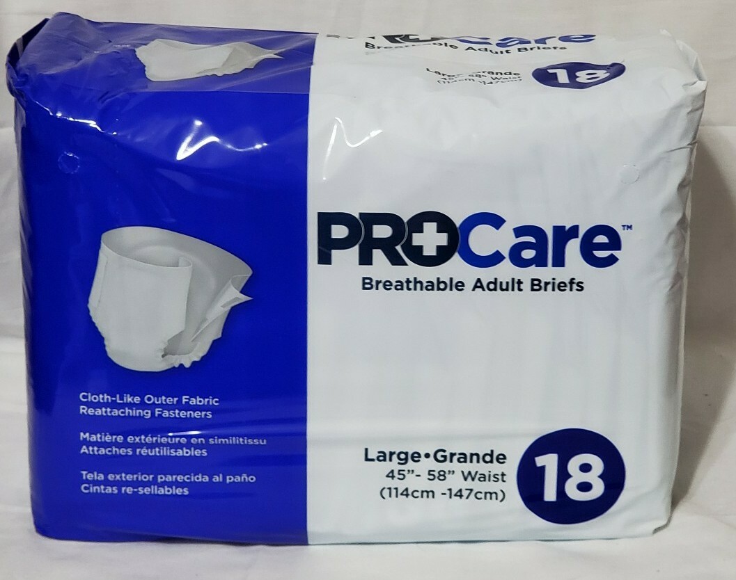 ProCare Breathable Adult Diaper Brief Large Max Absorbency CRB-013/1 Pack of 18