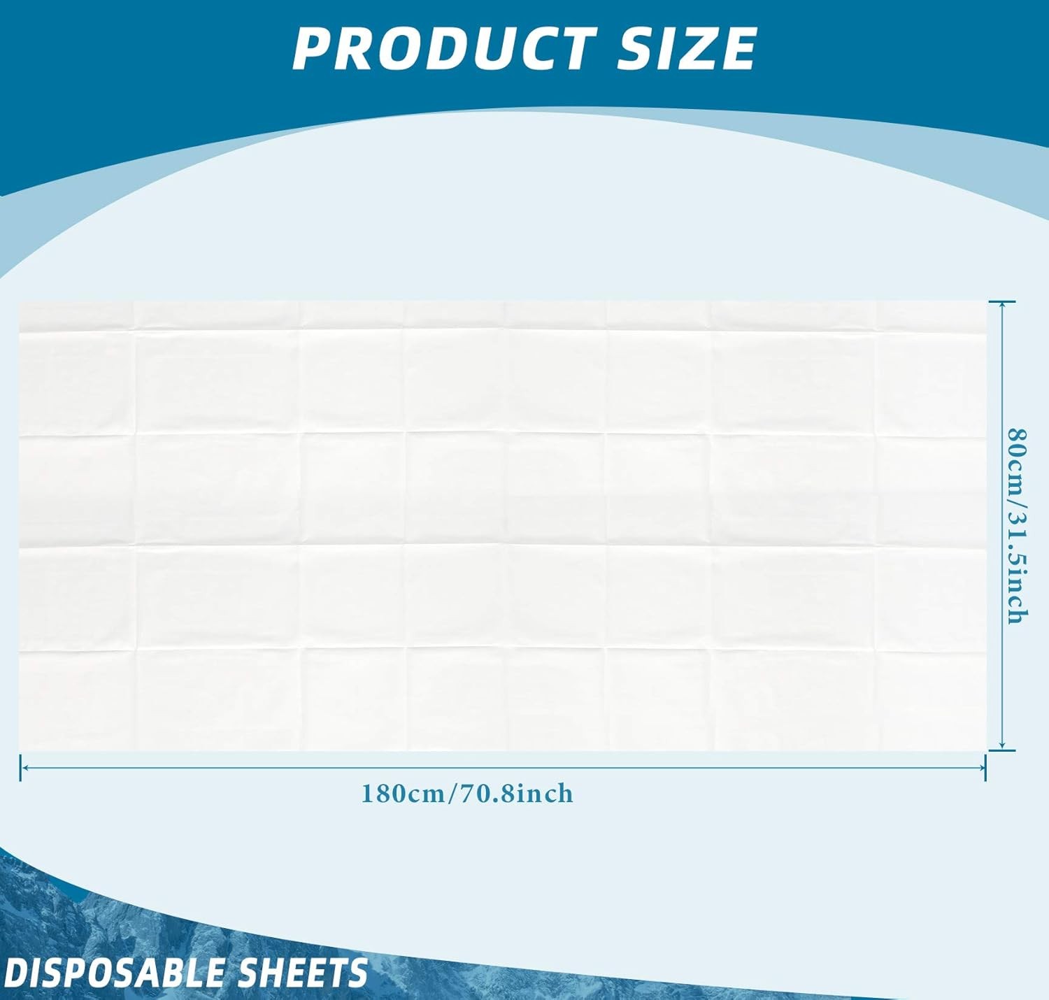 Tatuo 50 Pieces 31 x 70 Inches Disposable Bed Sheets Cover Massage White
